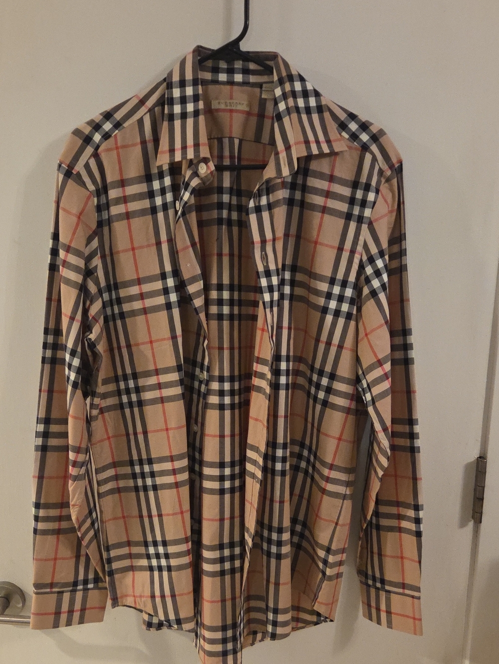 Burberry Brit Men’s Large Classic Fit Nova Check Plaid Button Down Shirt